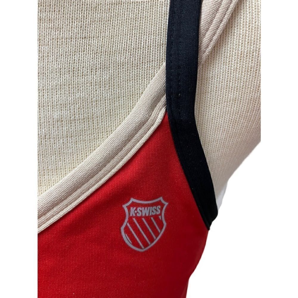 K-SWISS Activewear Tennis Tank Women’s SZ Small Red Criss-cross Back Bra Shelf - Picture 2 of 11